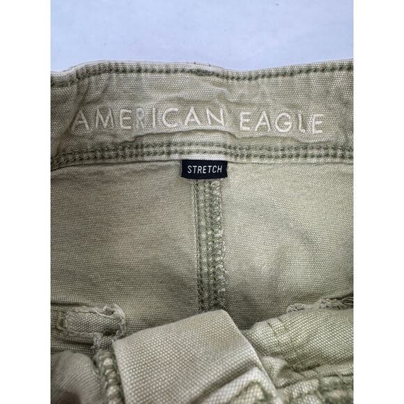 American Eagle Highest Rise 90s Boyfriend Shorts Olive Green Grunge Size 0 - Picture 5 of 8
